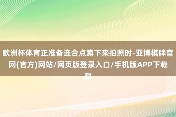 欧洲杯体育正准备连合点蹲下来拍照时-亚博棋牌官网(官方)网站/网页版登录入口/手机版APP下载