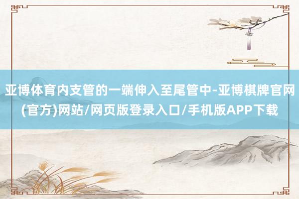 亚博体育内支管的一端伸入至尾管中-亚博棋牌官网(官方)网站/网页版登录入口/手机版APP下载